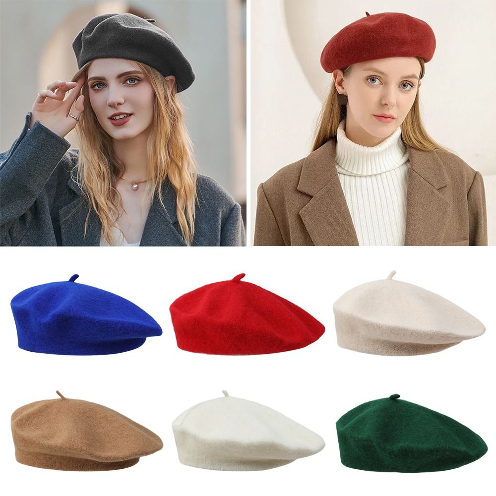Women Girls Warm Wool Berets H - Beret French Wool ulasan dan harga