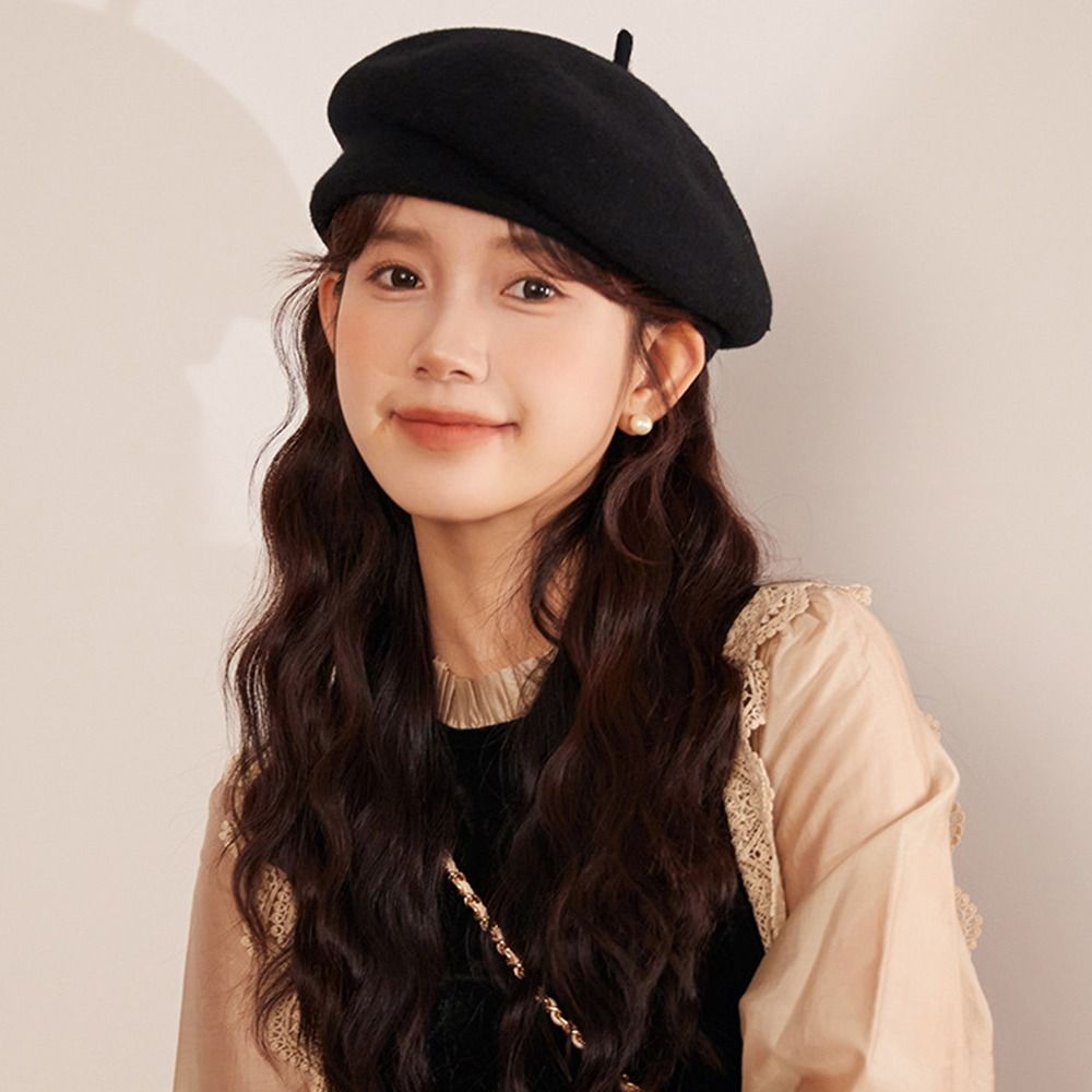 Women Girls Warm Wool Berets H - Beret French Wool ulasan dan harga