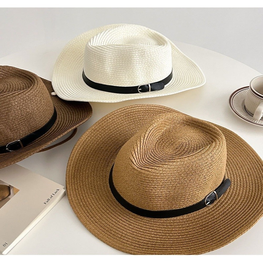 Fashion UV Protection Western  - Cowboy Hat Straw ulasan dan harga