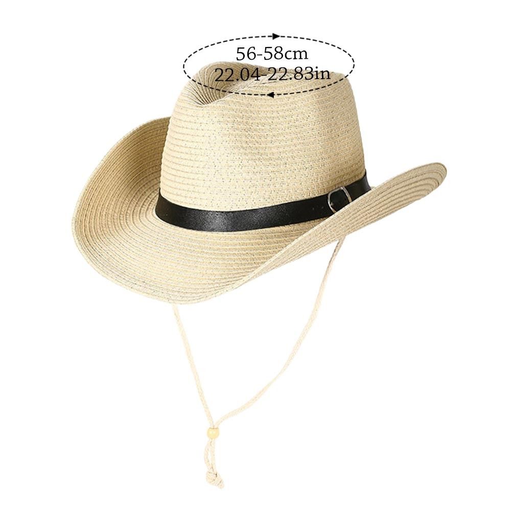Fashion UV Protection Western  - Cowboy Hat Straw ulasan dan harga